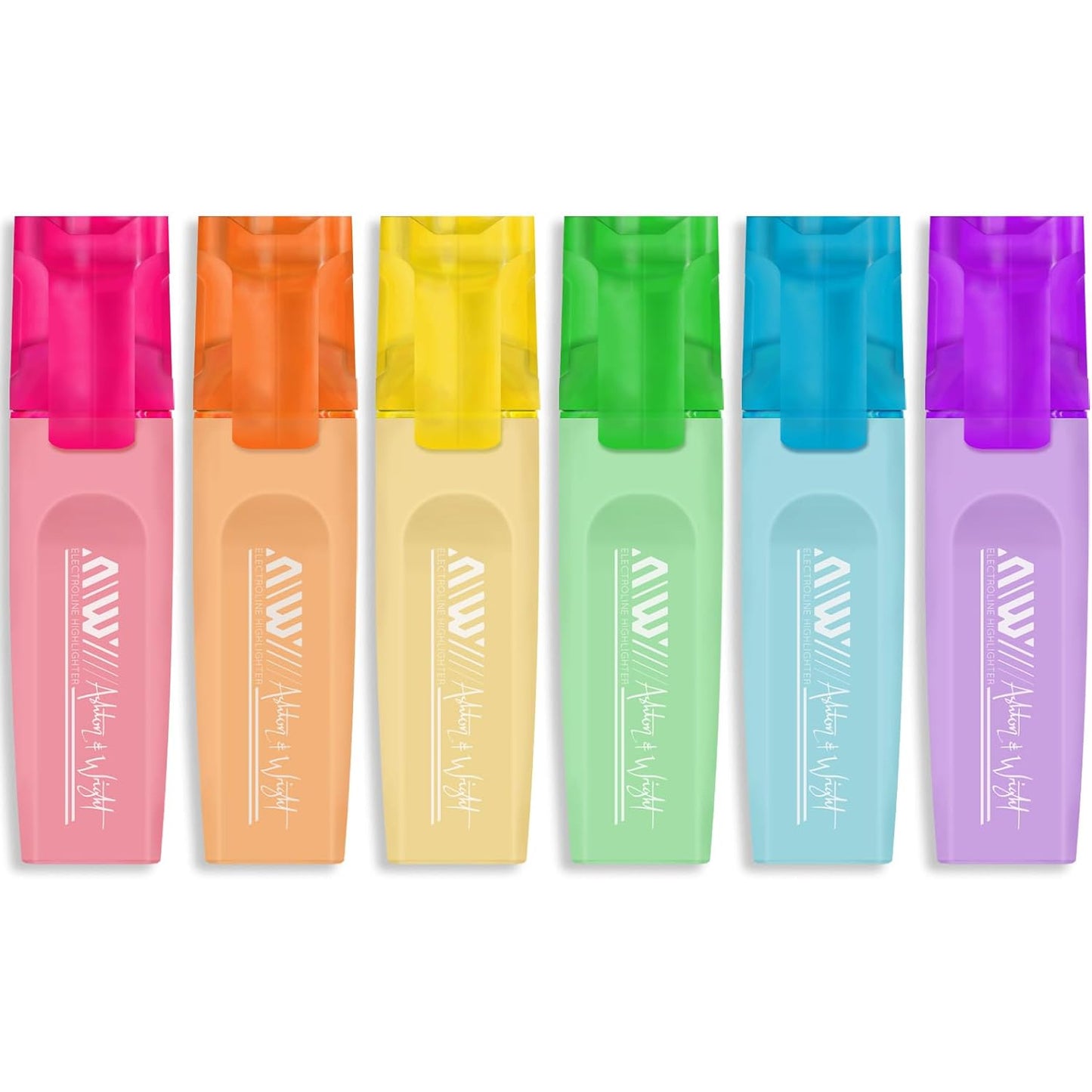 ElectroLine Classic Pastel Highlighter Markers - Pack of 6 Pens