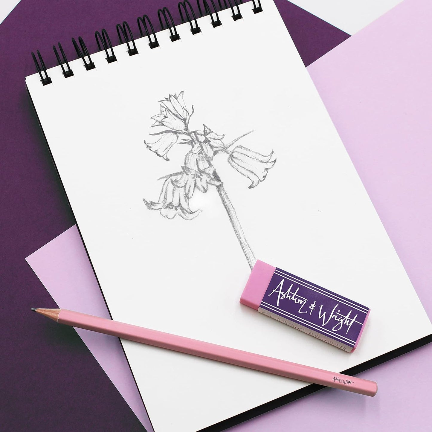 Pastel Stationery Set - Classic HB Pencils, 15cm Rulers, Erasers