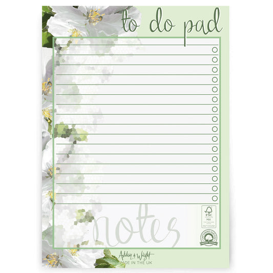 Daily to do Pad – A5 Apple Blossom Desk Planner Organiser