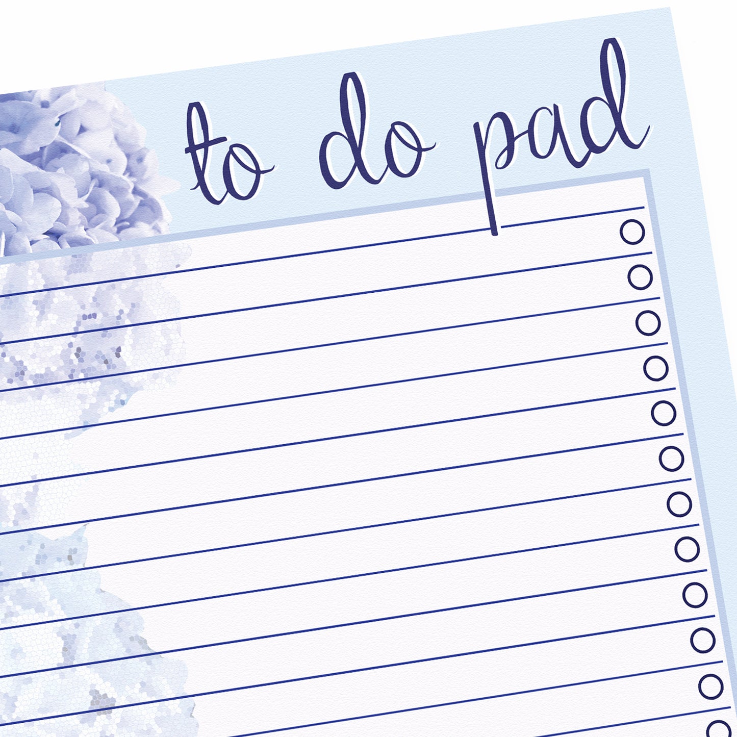 Daily to do Pad – A5 Blue Hydrangea Desk Planner Organiser