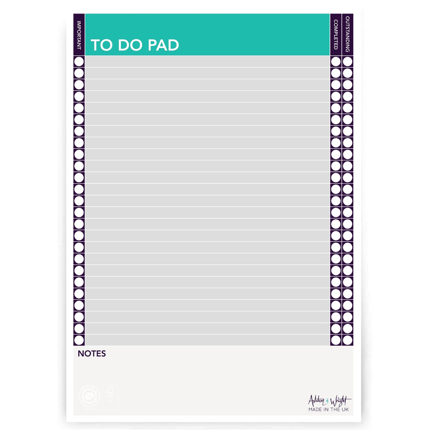 A4 to Do Pad Pad - Green & Purple