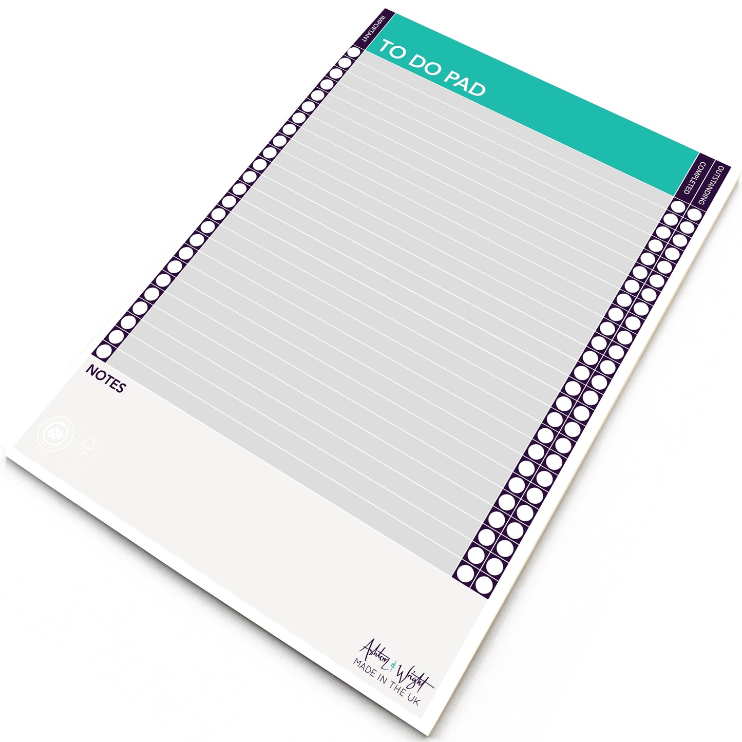 A4 to Do Pad Pad - Green & Purple