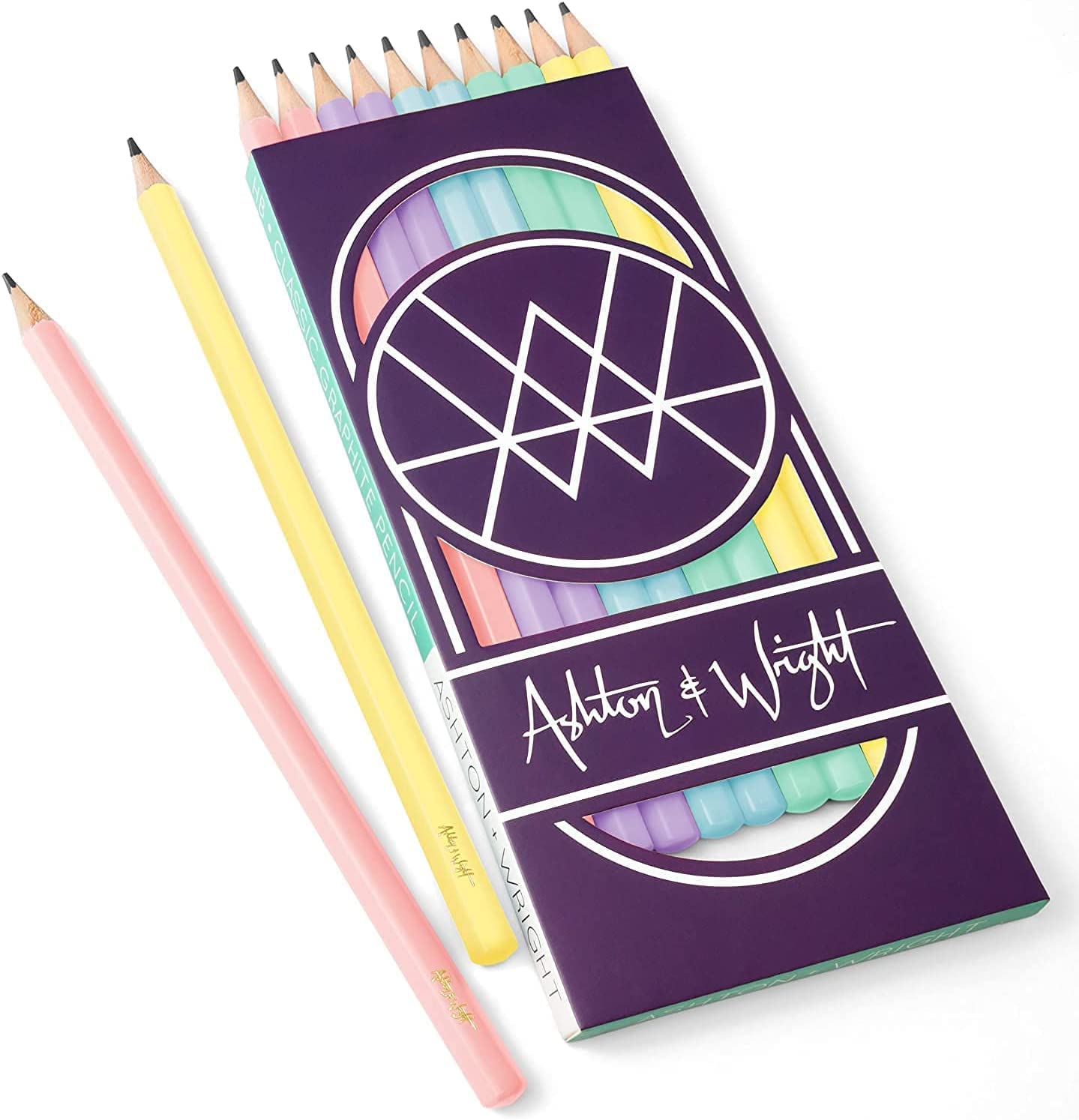 Stationery Set - HB Pastel Pencils, Clear Rulers & White Erasers