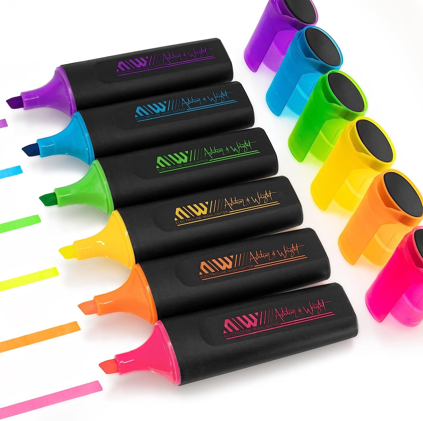 ElectroLine Classic Neon Highlighter Markers - Pack of 6 Pens