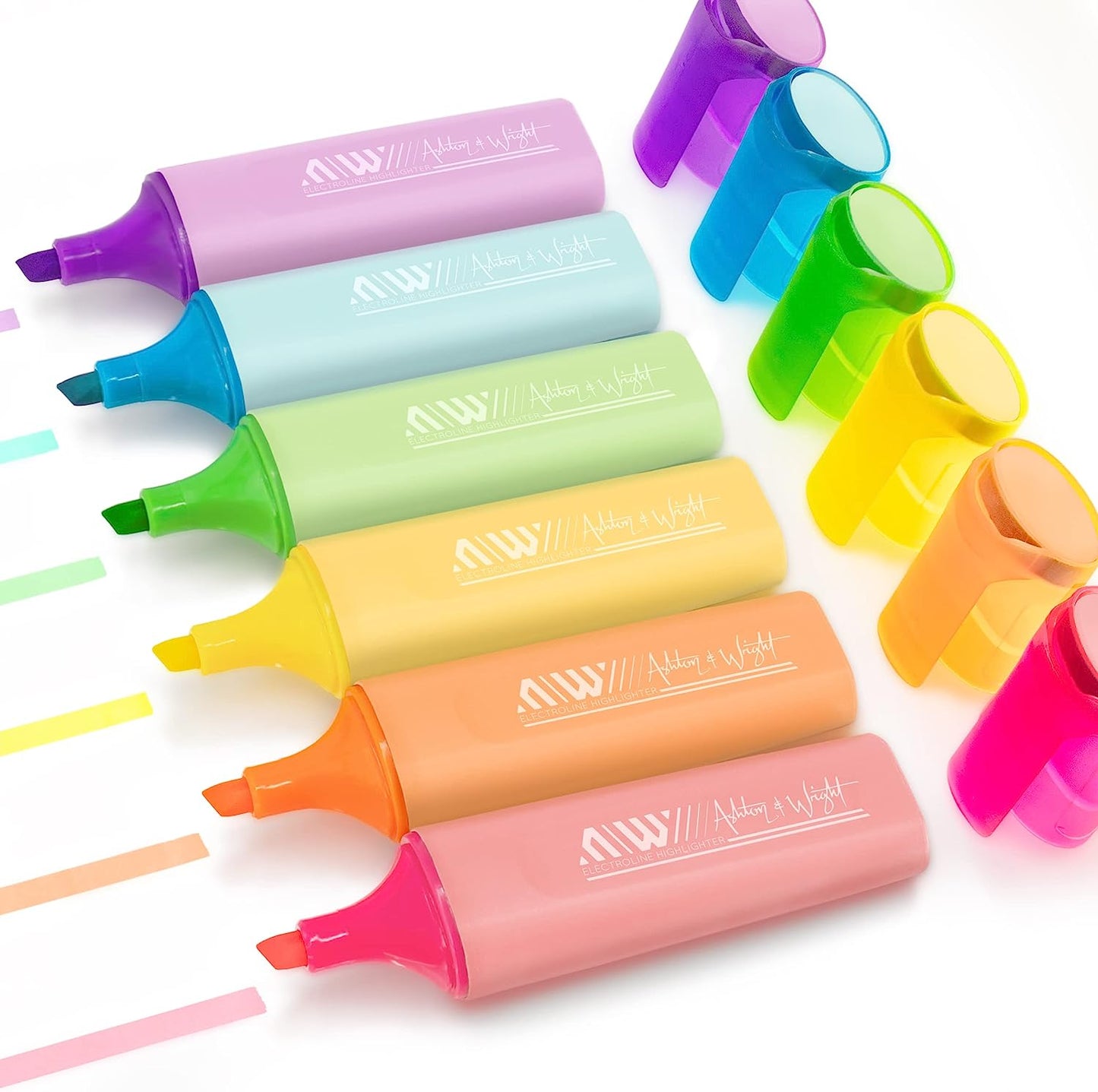 ElectroLine Classic Pastel Highlighter Markers - Pack of 6 Pens