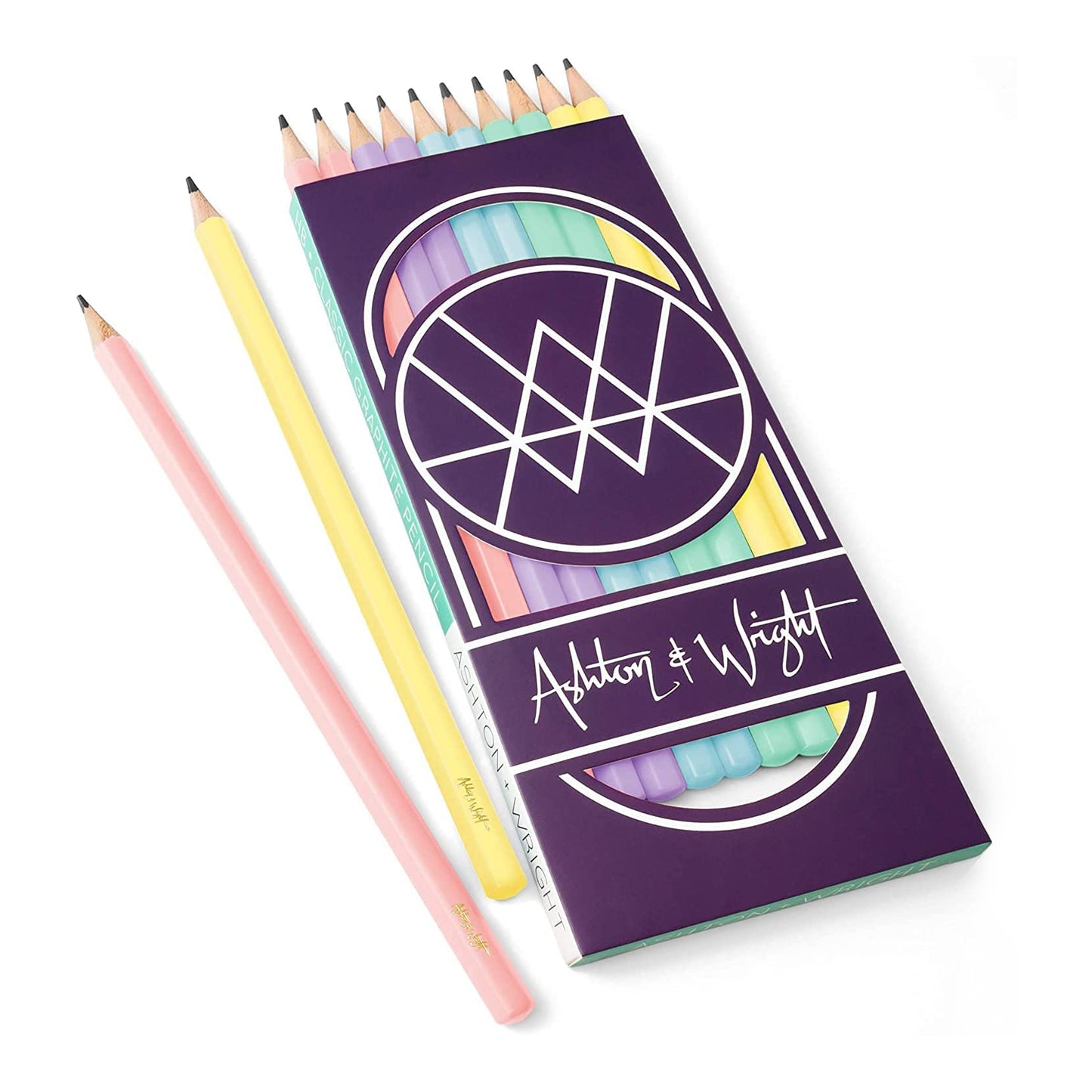 Classic HB Graphite Pencils - Pastel Coloured Barrels - Pack of 10