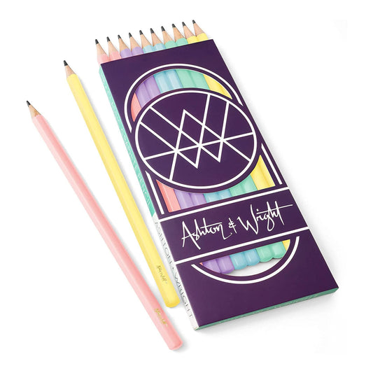 Classic HB Graphite Pencils - Pastel Coloured Barrels - Pack of 10