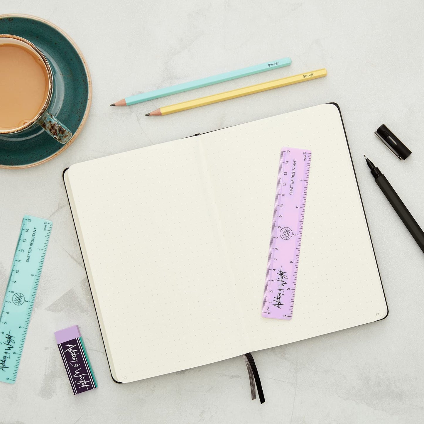 Shatter Resistant Pastel Rulers - 6 Inch / 15cm