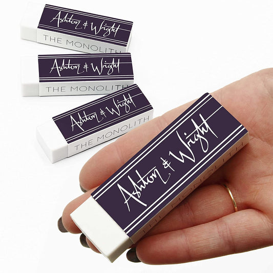 Classic Latex-Free Plastic Monolith Erasers - White