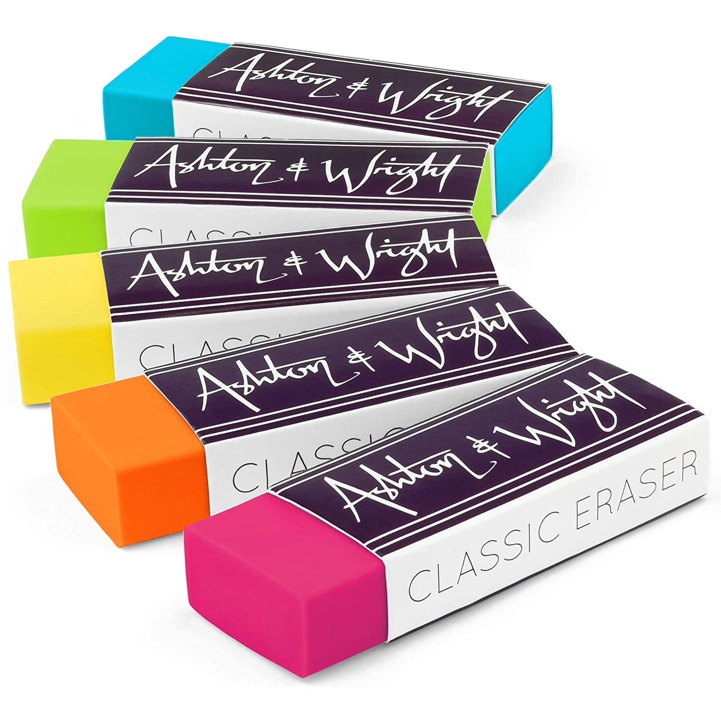 Neon Stationery Set - Classic HB Pencils, 15cm Rulers, Erasers