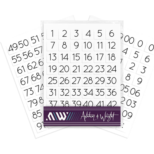 0-99 Numbered Stickers - White