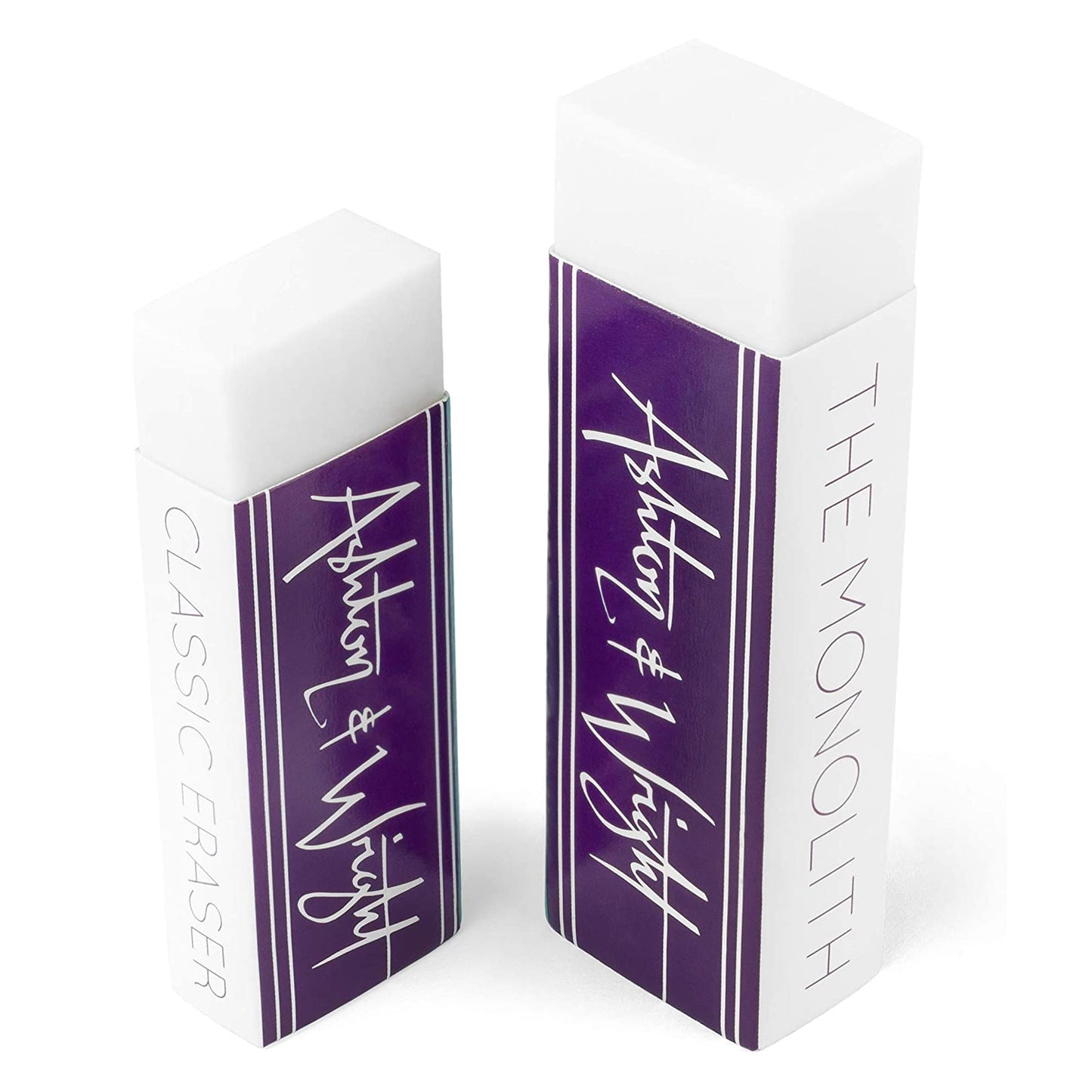 Classic Latex-Free Plastic Monolith Erasers - White
