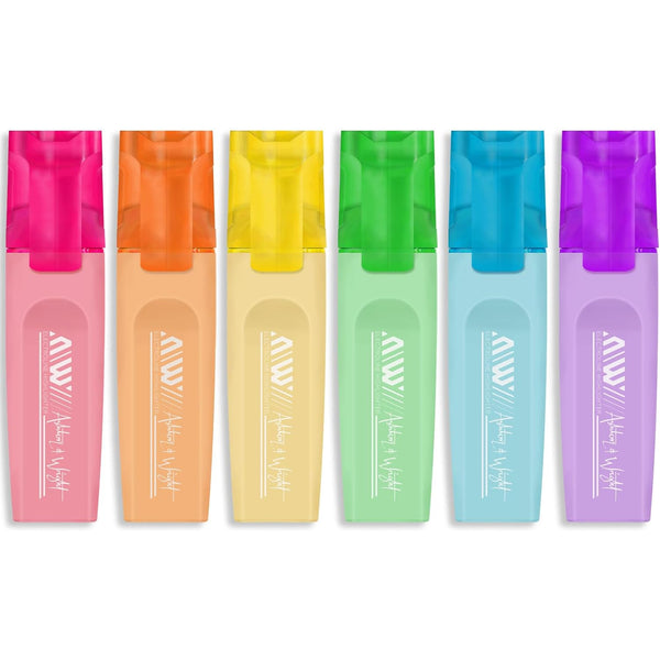 ElectroLine Classic Pastel Highlighter Markers - Pack of 6 Pens