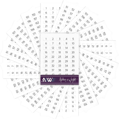 Numbered Stickers - 13 x 8mm - White