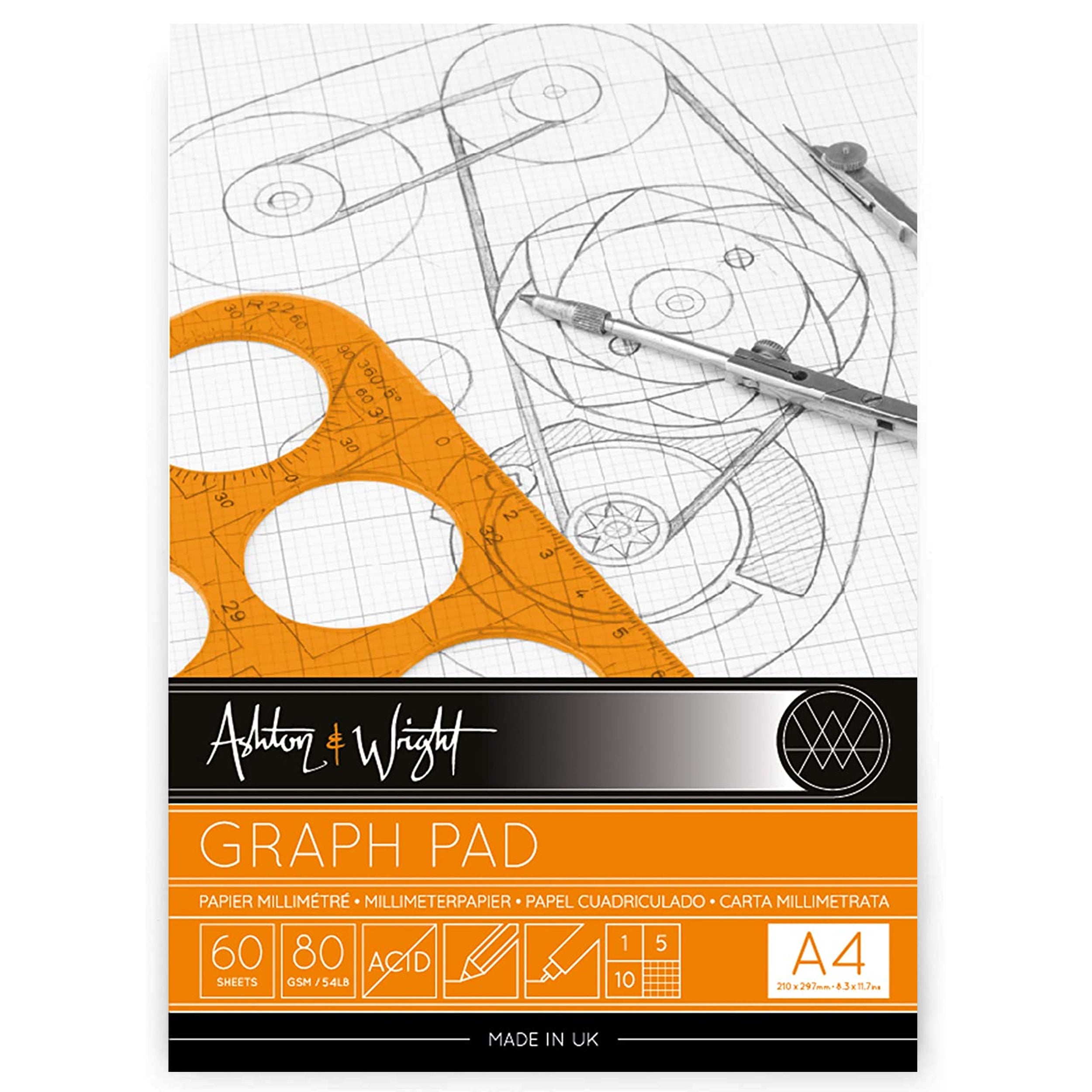 A4 Grey-Grid Graph Pad