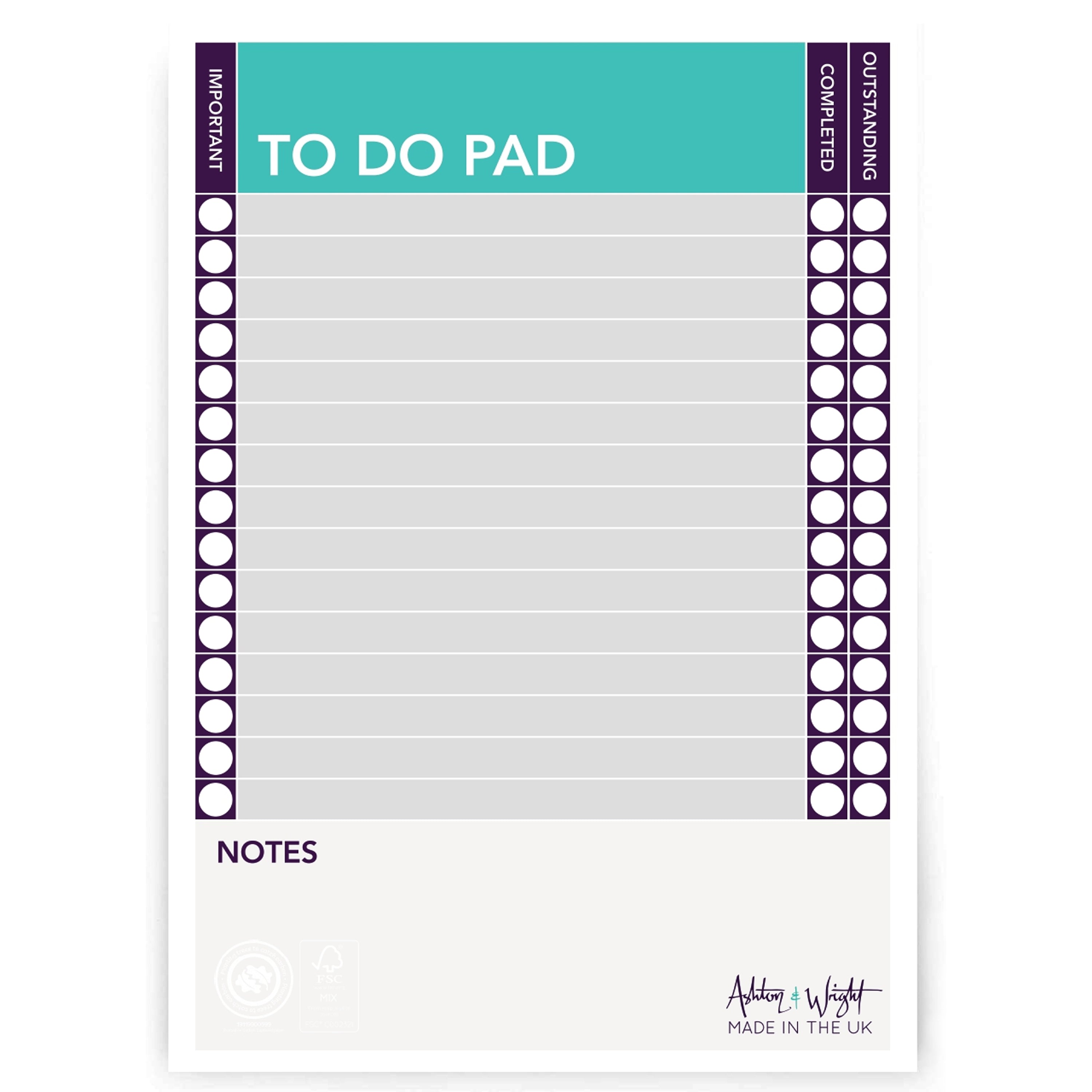 A5 To Do Pad - Green & Purple