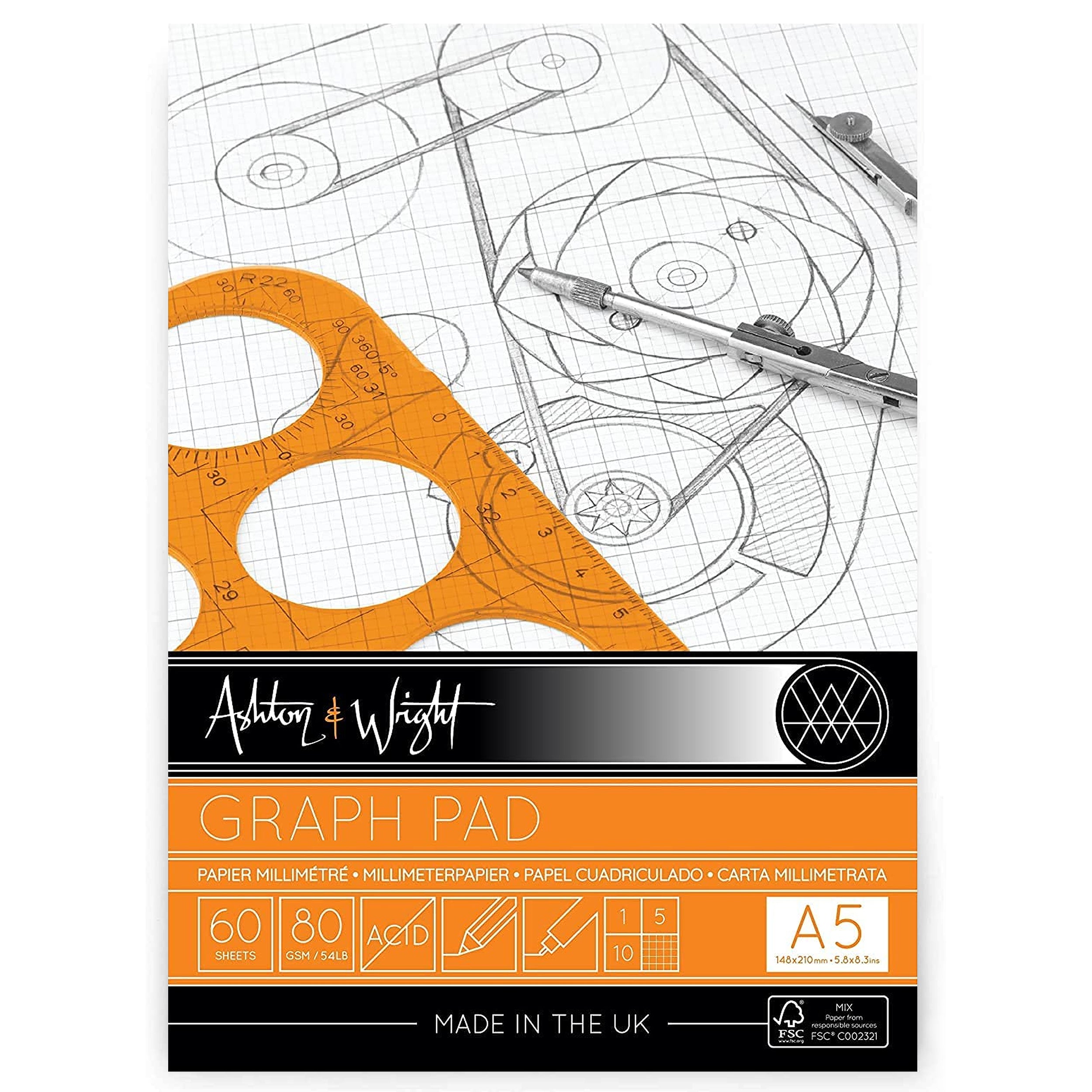 A5 Grey-Grid Graph Pad