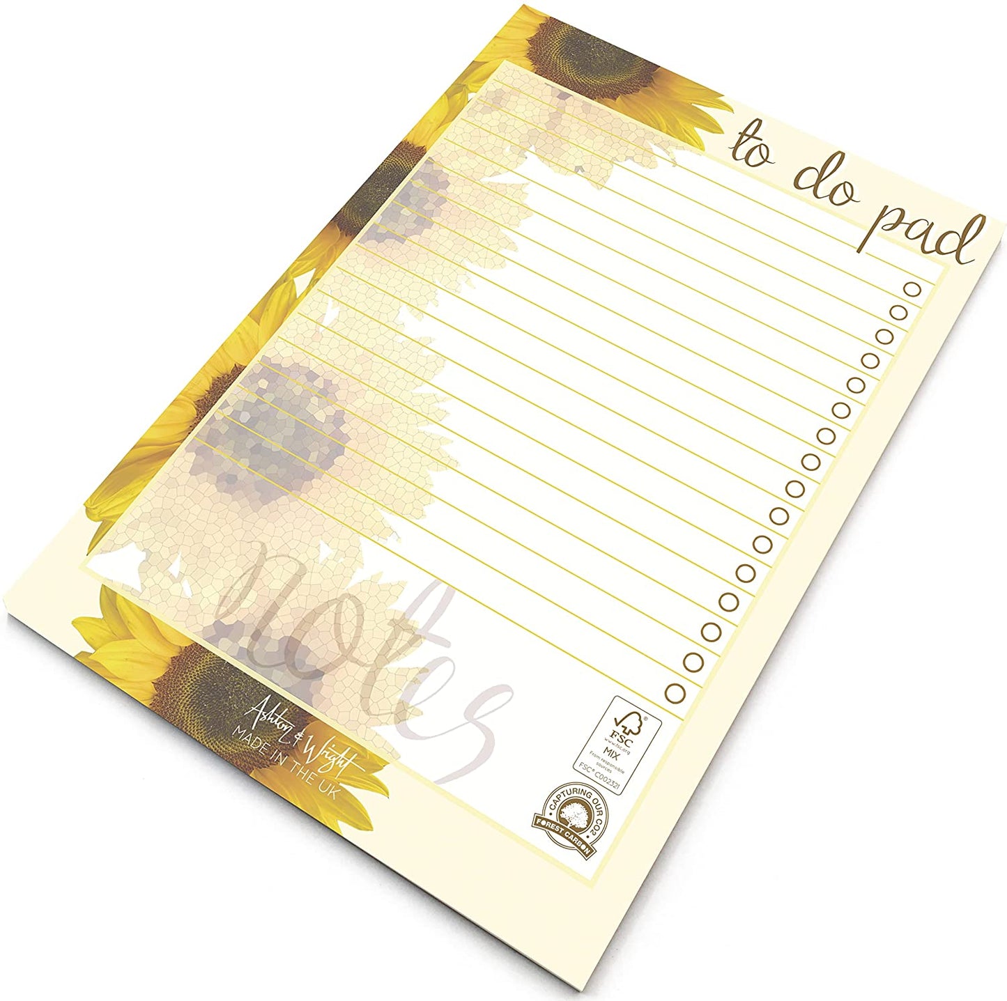 Daily to do Pad – A5 Sunflower Desk Planner Organiser