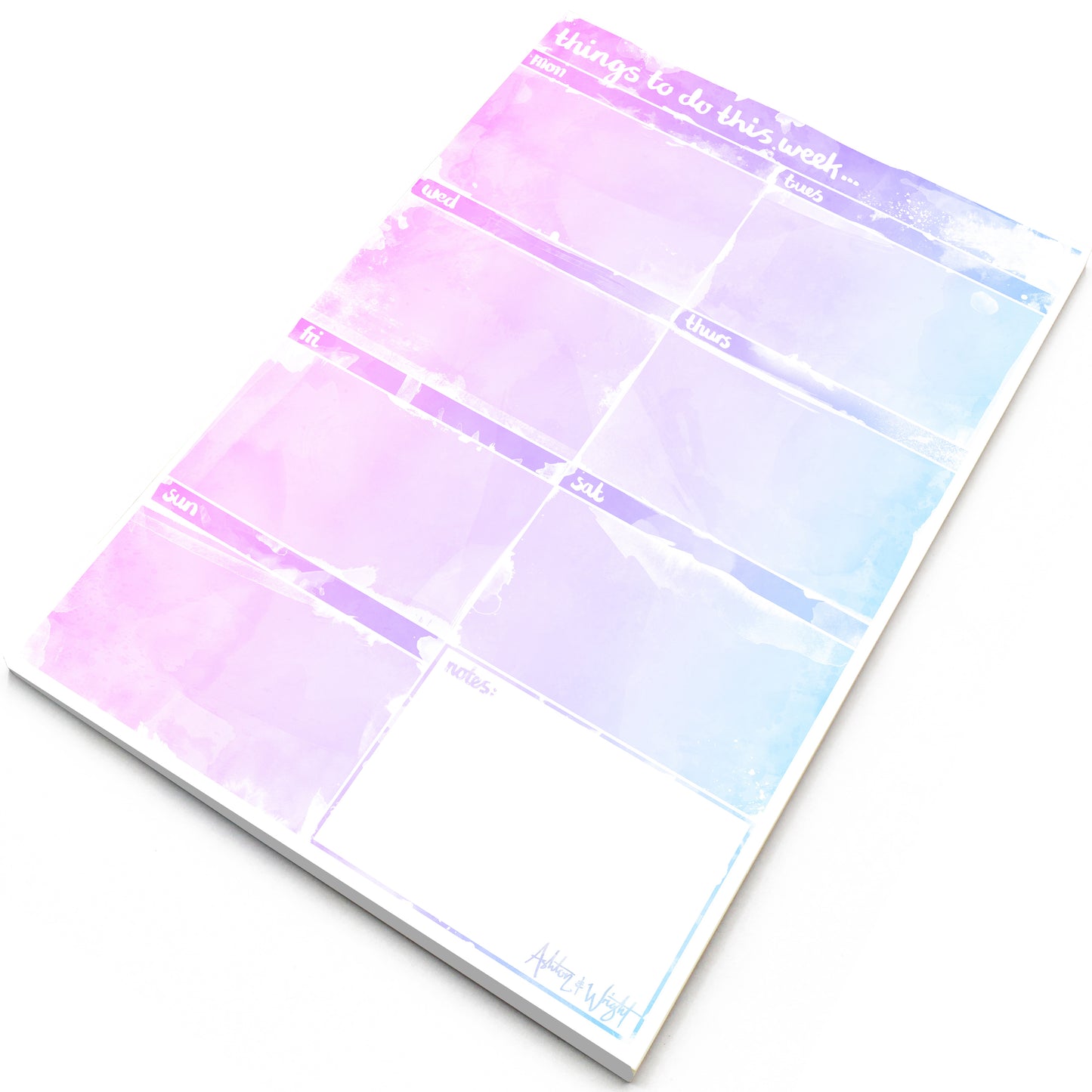 Weekly to Do Planner - A4 Watercolour Desk Pad