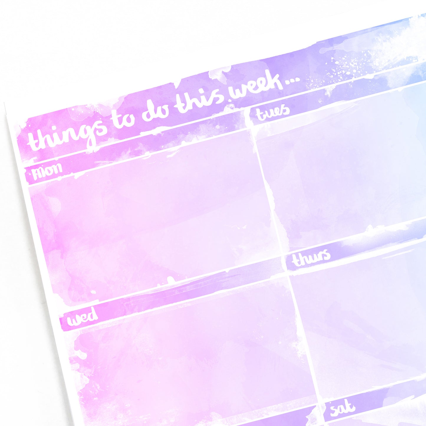 Weekly to Do Planner - A4 Watercolour Desk Pad