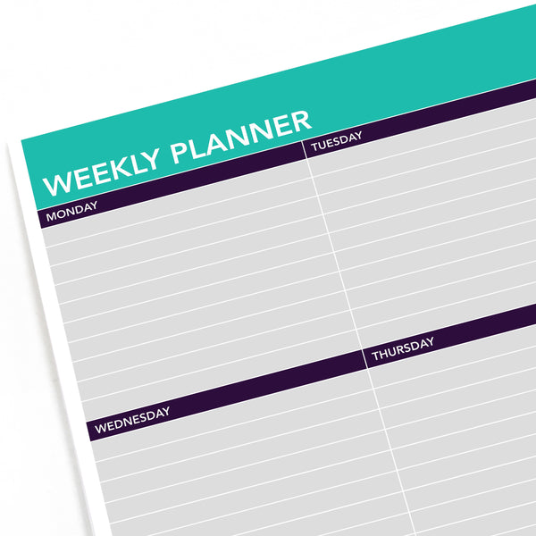 A4 Weekly Planner - Green & Purple