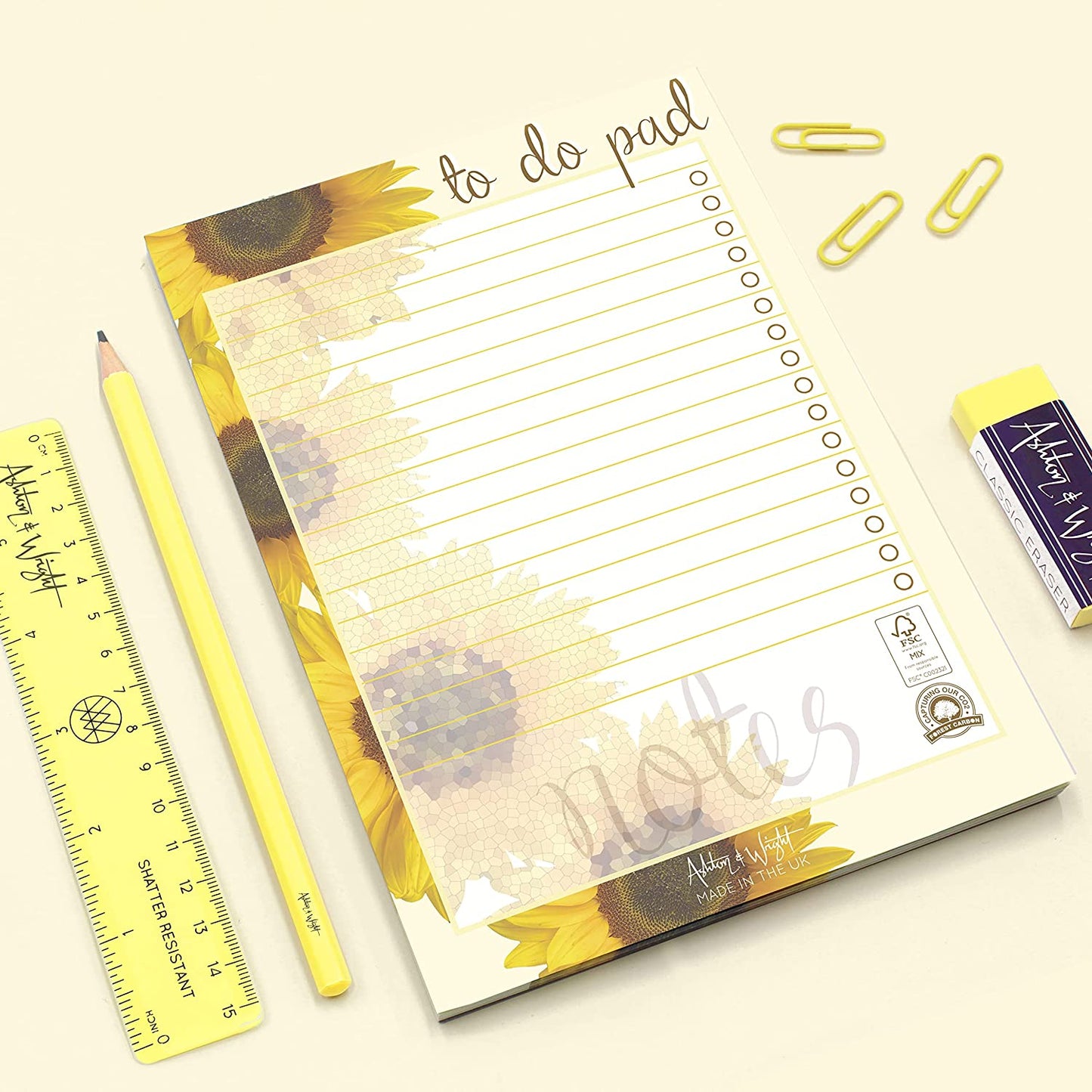 Daily to do Pad – A5 Sunflower Desk Planner Organiser