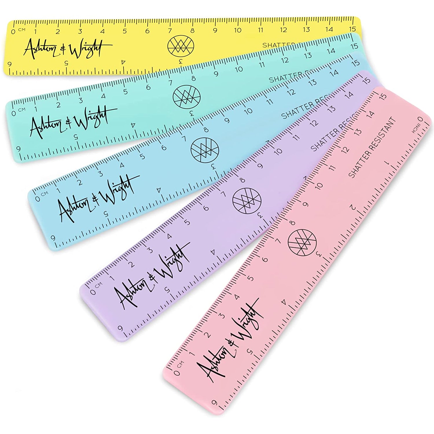 Pasteled Coloured Ruler Shatter Resistant Pastel Rulers - 6 Inch / 15cm – Ashton and Wright