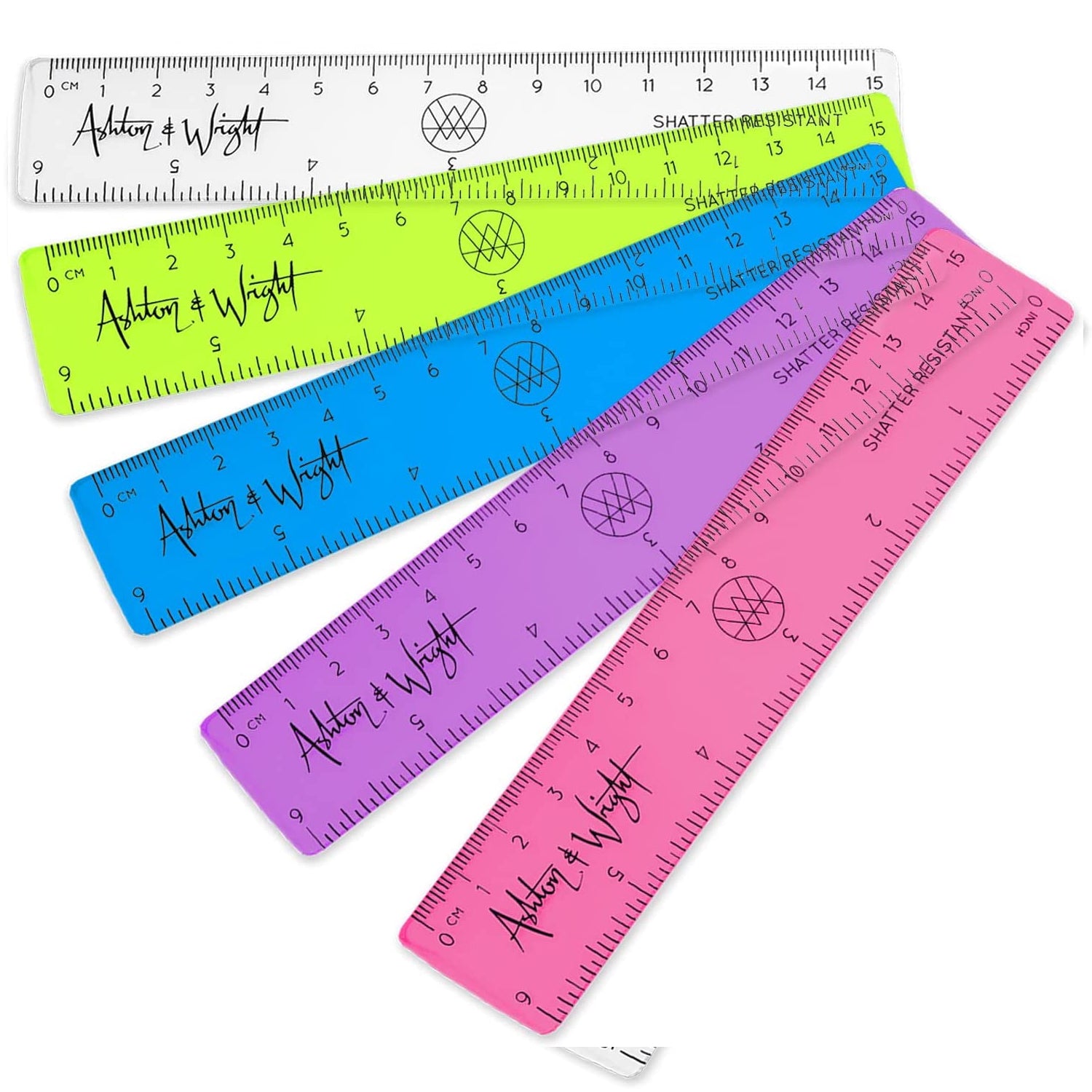 Different Color Rulers Shatter Resistant Coloured Transparent Rulers - 6 Inch / 15cm – Ashton ...