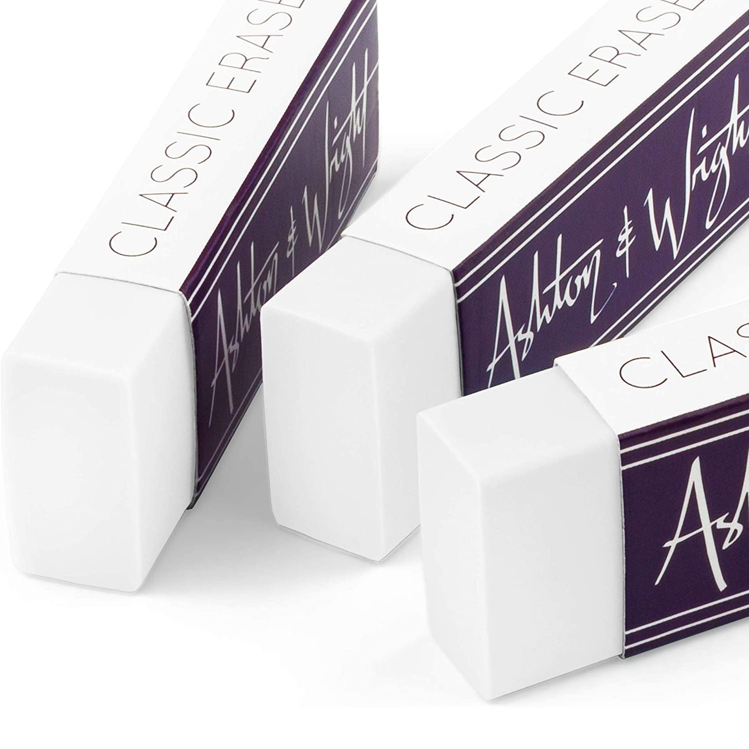 Classic Latex-Free Plastic Erasers - White