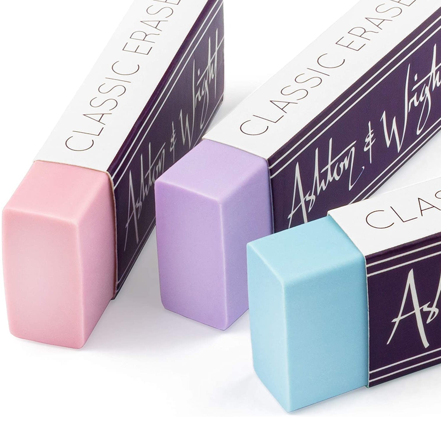 Classic Latex-Free Plastic Erasers - Pastel + 1 White
