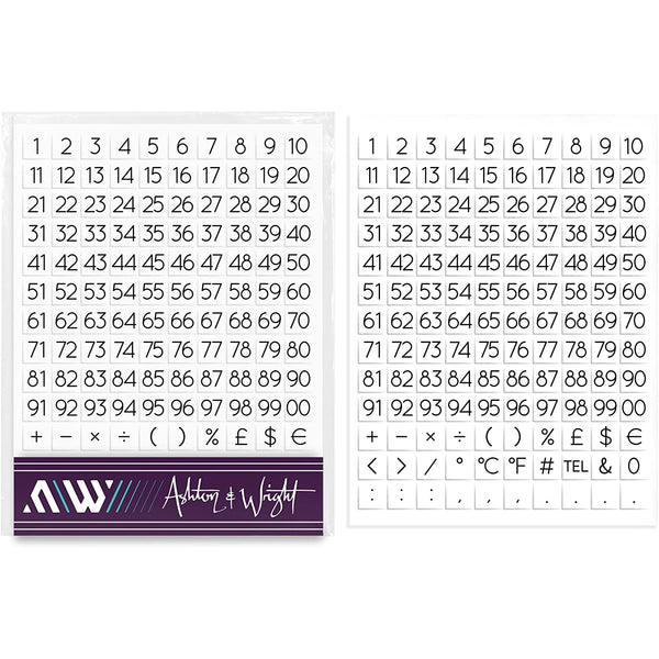 0-99 Numbered Stickers - White